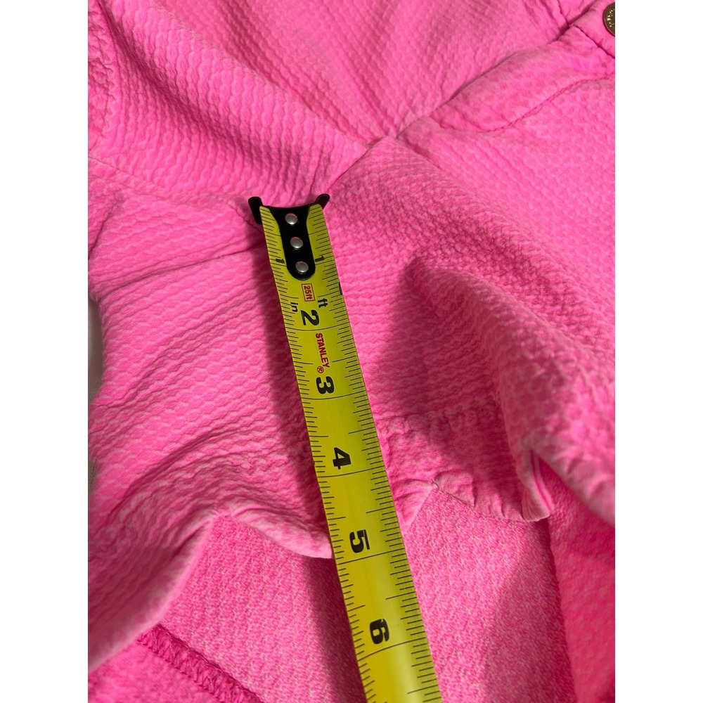 Lilly Pulitzer Buttercup Scallop Hem Shorts, Size 10, Pink Seersucker - Picture 2 of 5